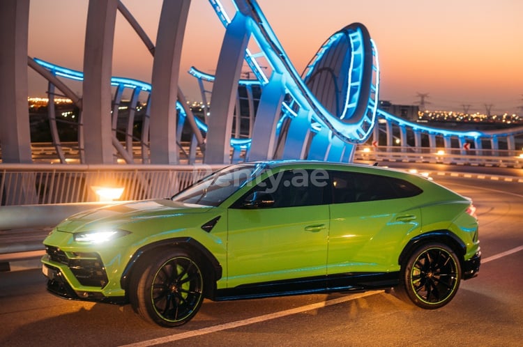 Green Lamborghini Urus Capsule for rent in Sharjah 5