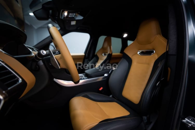 Green Range Rover Sport SVR for rent in Sharjah 2