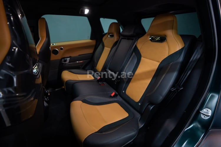 Green Range Rover Sport SVR for rent in Abu-Dhabi 4