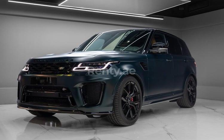 Green Range Rover Sport SVR for rent in Abu-Dhabi