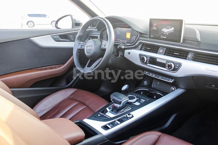 Grey Audi A5 2.0T Quattro Convertible for rent in Abu-Dhabi 5