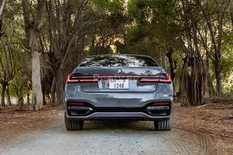 Gris BMW 7 Series en alquiler en Abu-Dhabi 3