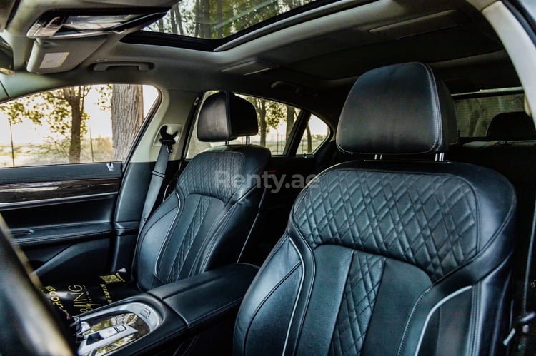 Grey BMW 7 Series for rent in Dubai 5