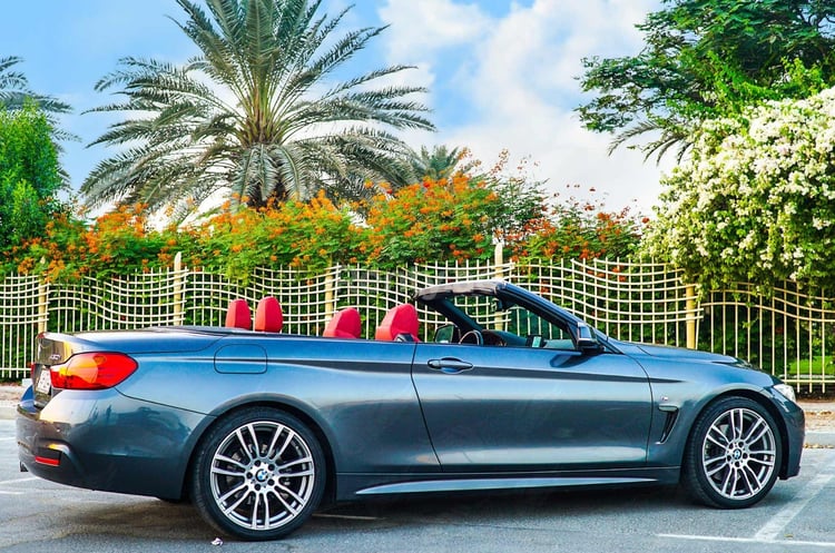 Grey BMW 430 Cabriolet for rent in Dubai 3