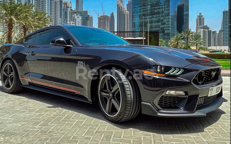 Grey Ford Mustang Mach 1 V8 for rent in Dubai