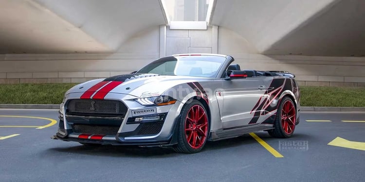 اللون الرمادي Ford Mustang للإيجار في دبي 3