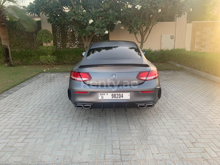 Grey Mercedes C300 for rent in Dubai 5