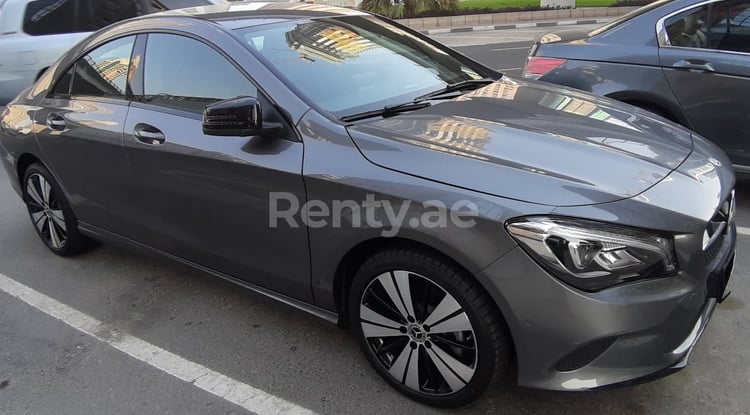 Grey Mercedes CLA 200 for rent in Abu-Dhabi