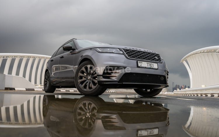 Grey Range Rover Velar for rent in Dubai