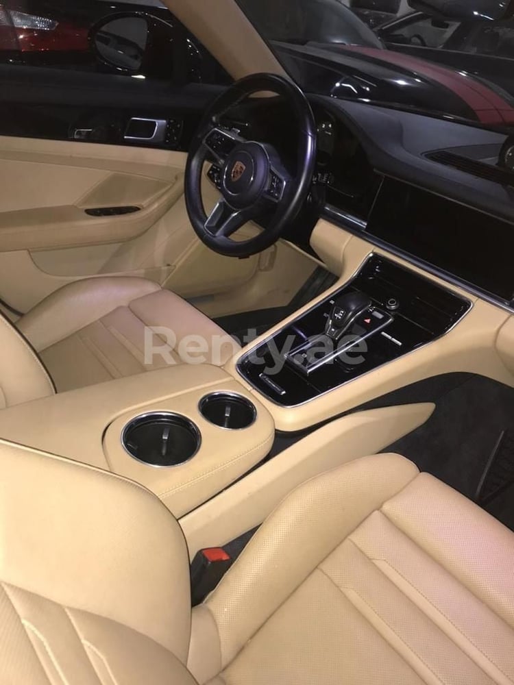 Maroon Porsche Panamera for rent in Dubai 2