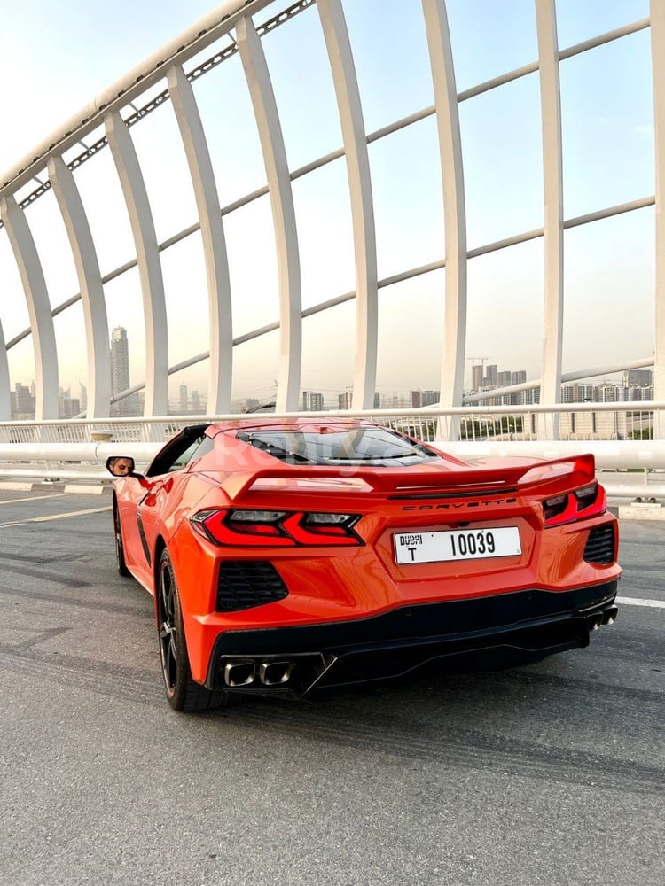 Orange Chevrolet Corvette Spyder for rent in Sharjah 0