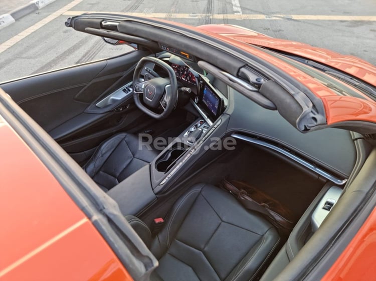 Orange Chevrolet Corvette Spyder for rent in Sharjah 2