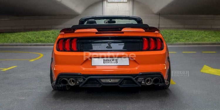 Orange Ford Mustang for rent in Abu-Dhabi 3