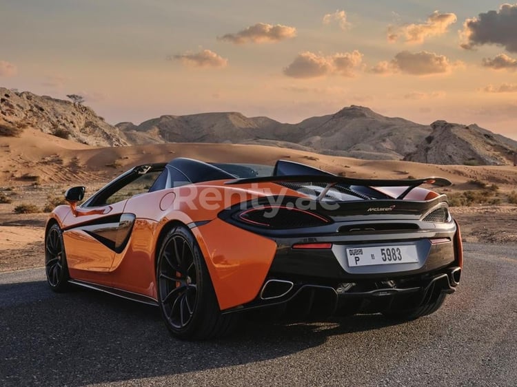 Orange McLaren 570S Spyder for rent in Sharjah 1