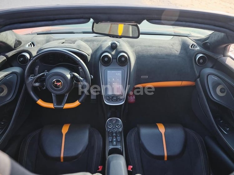 Orange McLaren 570S Spyder for rent in Dubai 3