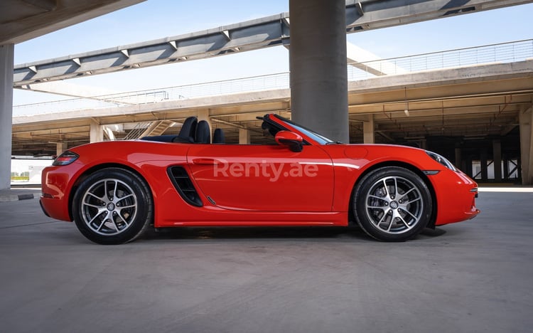 Orange Porsche Boxster 718 for rent in Abu-Dhabi 2