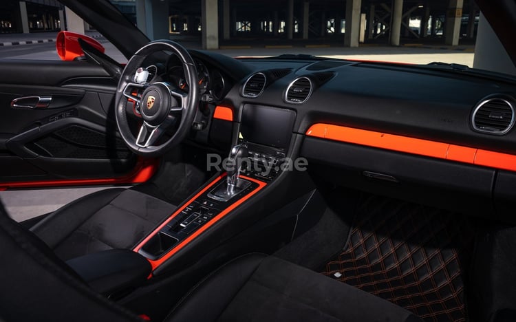 Orange Porsche Boxster 718 for rent in Sharjah 5