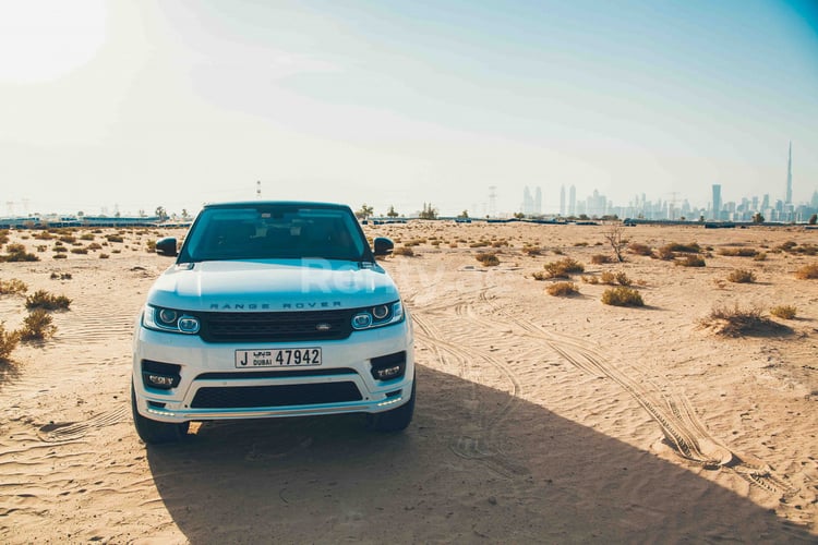 White Range Rover Sport for rent in Abu-Dhabi 3