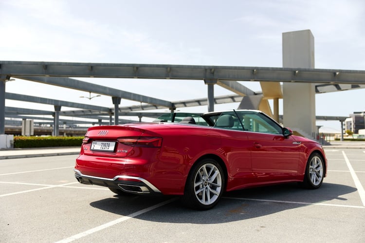 Red Audi A5 Cabrio for rent in Dubai 1