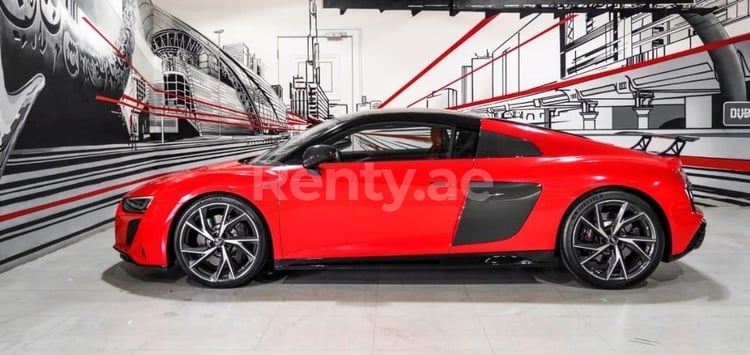 Red Audi R8 for rent in Sharjah 0