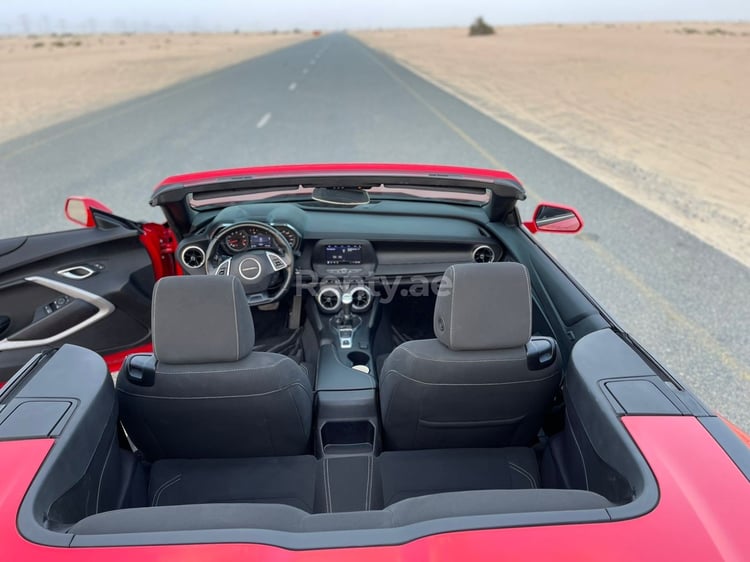 Red Chevrolet Camaro Convertible for rent in Sharjah 3