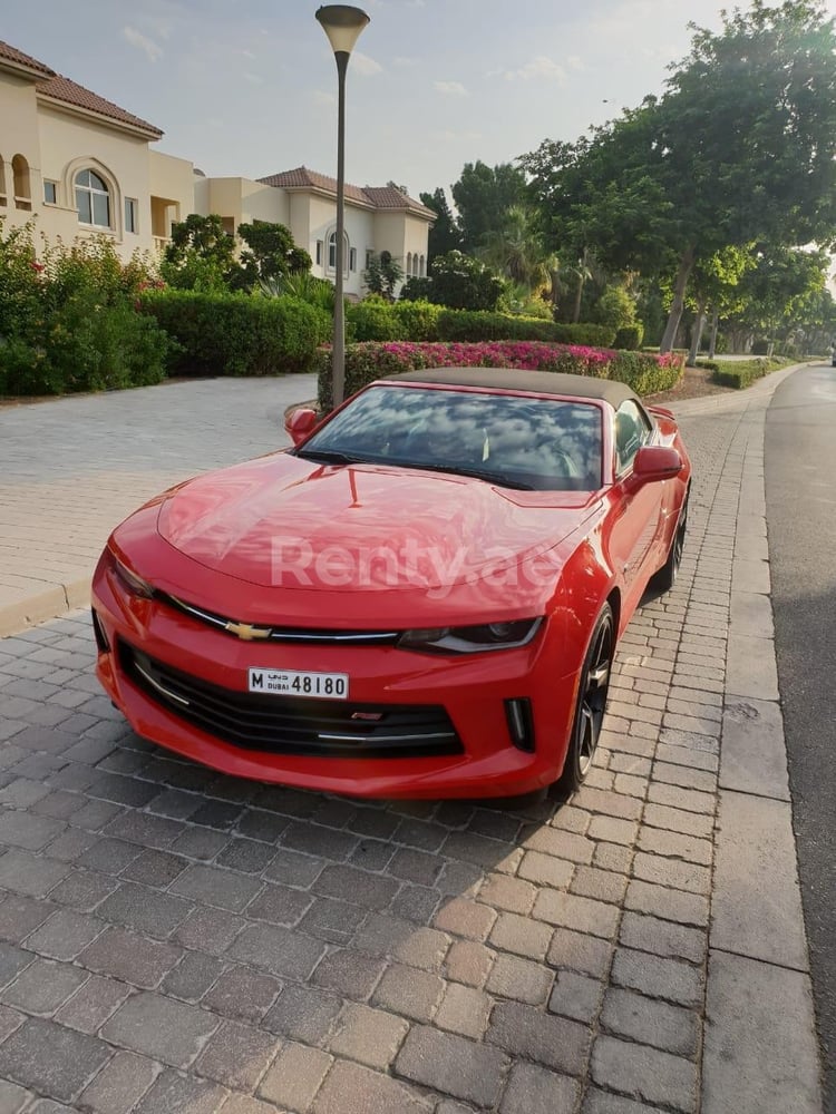 Red Chevrolet Camaro for rent in Dubai 2