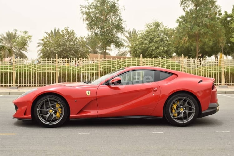 Red Ferrari 812 Superfast for rent in Dubai 3