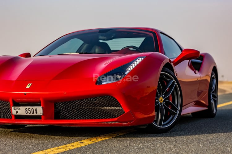 Red FERRARI 488 SPIDER for rent in Abu-Dhabi 0