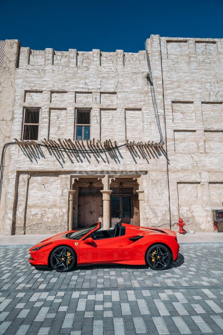 Red Ferrari F8 Tributo Spyder for rent in Dubai 2