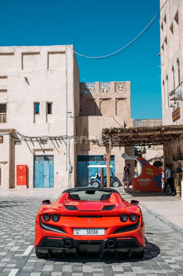 Red Ferrari F8 Tributo Spyder for rent in Sharjah 3