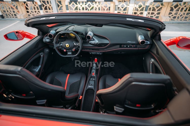 Red Ferrari F8 Tributo Spyder for rent in Sharjah 6