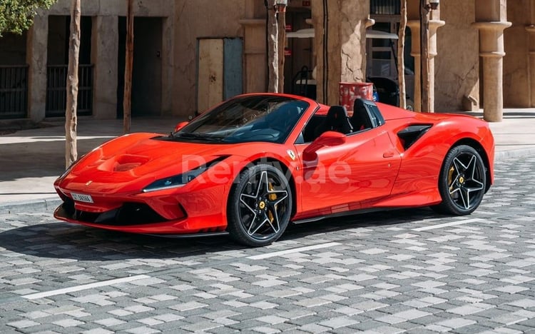 Red Ferrari F8 Tributo Spyder for rent in Sharjah