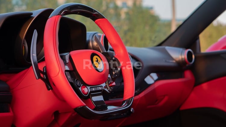 Red Ferrari F8 Tributo for rent in Sharjah 1