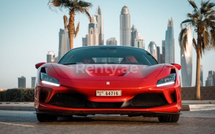 Red Ferrari F8 Tributo for rent in Sharjah