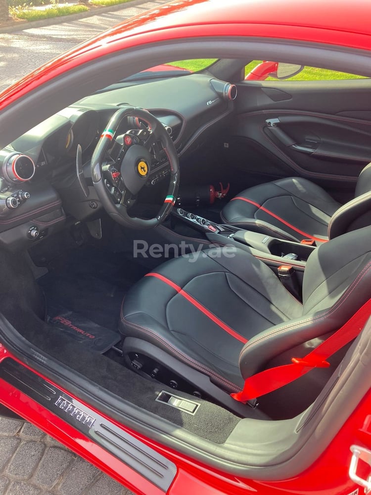 Red Ferrari F8 Tributo for rent in Sharjah 1