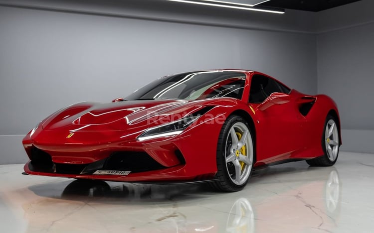 Red Ferrari F8 Tributo for rent in Abu-Dhabi