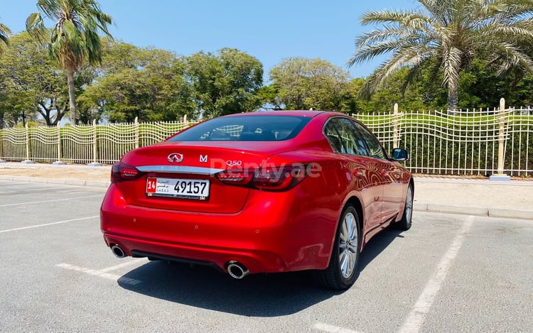 Red Infiniti Q Series for rent in Abu-Dhabi 4