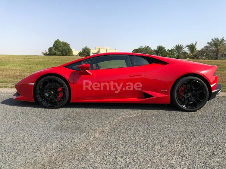 Red Lamborghini Huracan for rent in Sharjah 3