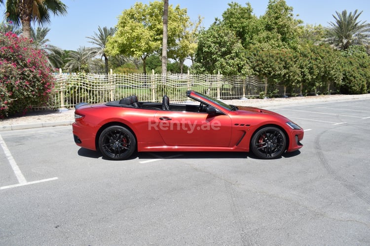 Red Maserati GranCabrio for rent in Dubai 1