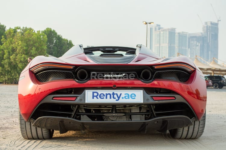 Red McLaren 720 S Spyder for rent in Sharjah 3