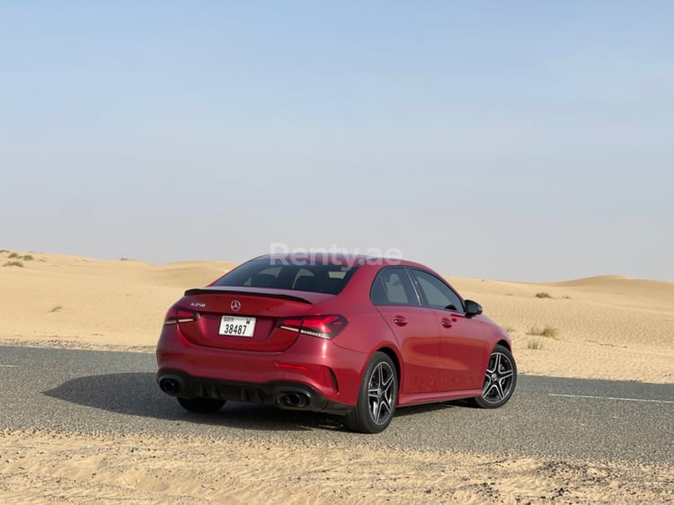 Red Mercedes A Class AMG for rent in Dubai 3