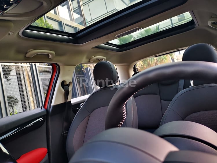 Red Mini Cooper for rent in Dubai 2