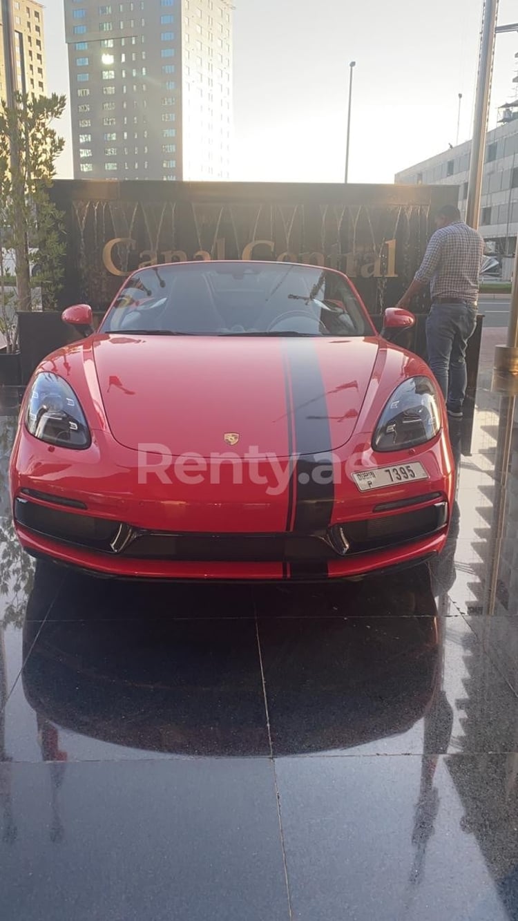 Red Porsche Boxster for rent in Sharjah 0