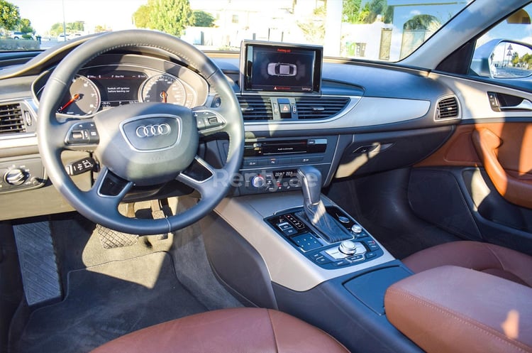 Silver Audi A6 for rent in Dubai 2