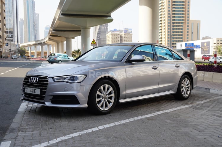 Silver Audi A6 for rent in Dubai 3