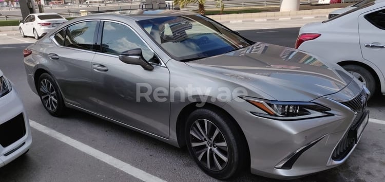 Silver Lexus ES Series for rent in Dubai 2