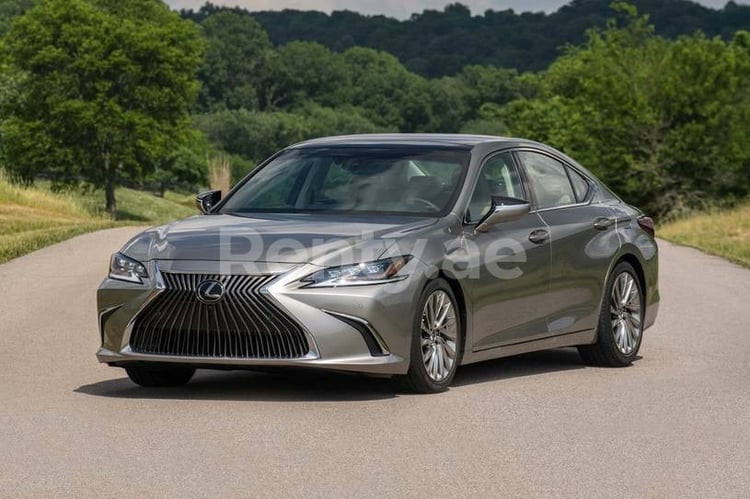 Silver Lexus ES Series for rent in Dubai 3