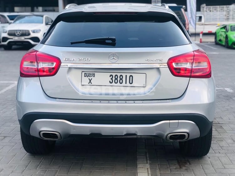 Silver Mercedes GLA for rent in Dubai 1