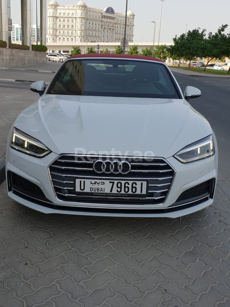 White Audi A5 convertible for rent in Abu-Dhabi 2