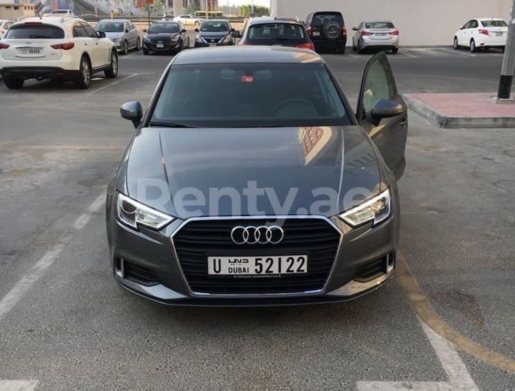 White Audi A3 for rent in Dubai 1